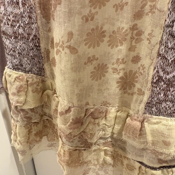 Free People Pink and Cream Cardigan - Picture 3 of 6